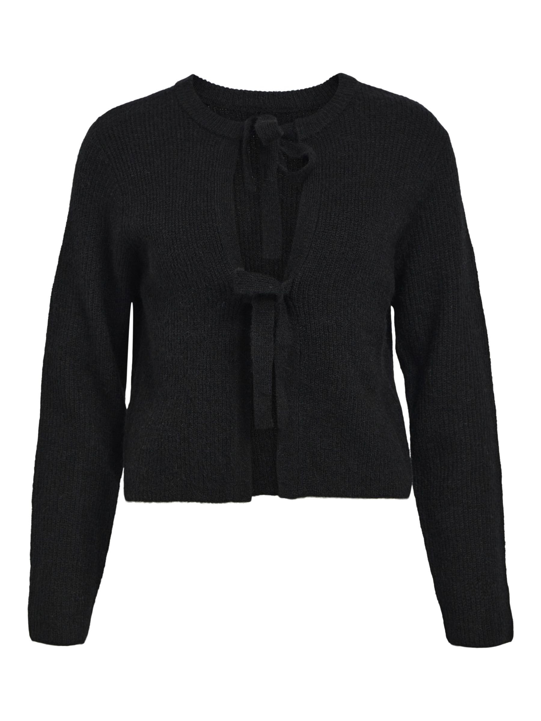 Object Female Cardigan Short Wool Blend, Black, M