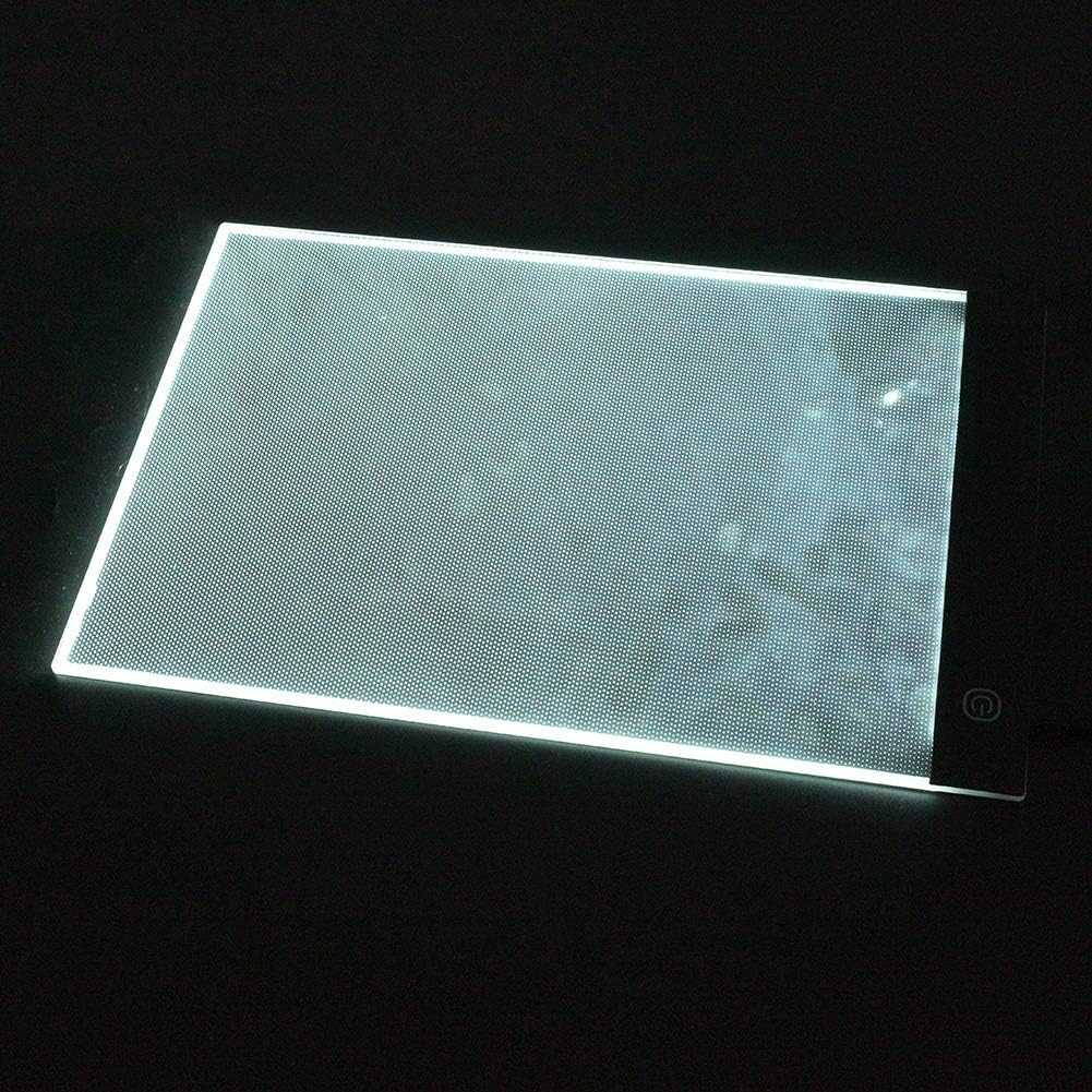 Comtervi Painting Light Box Stepless Dimming LED Copy Pad for Artists Black Frame + White