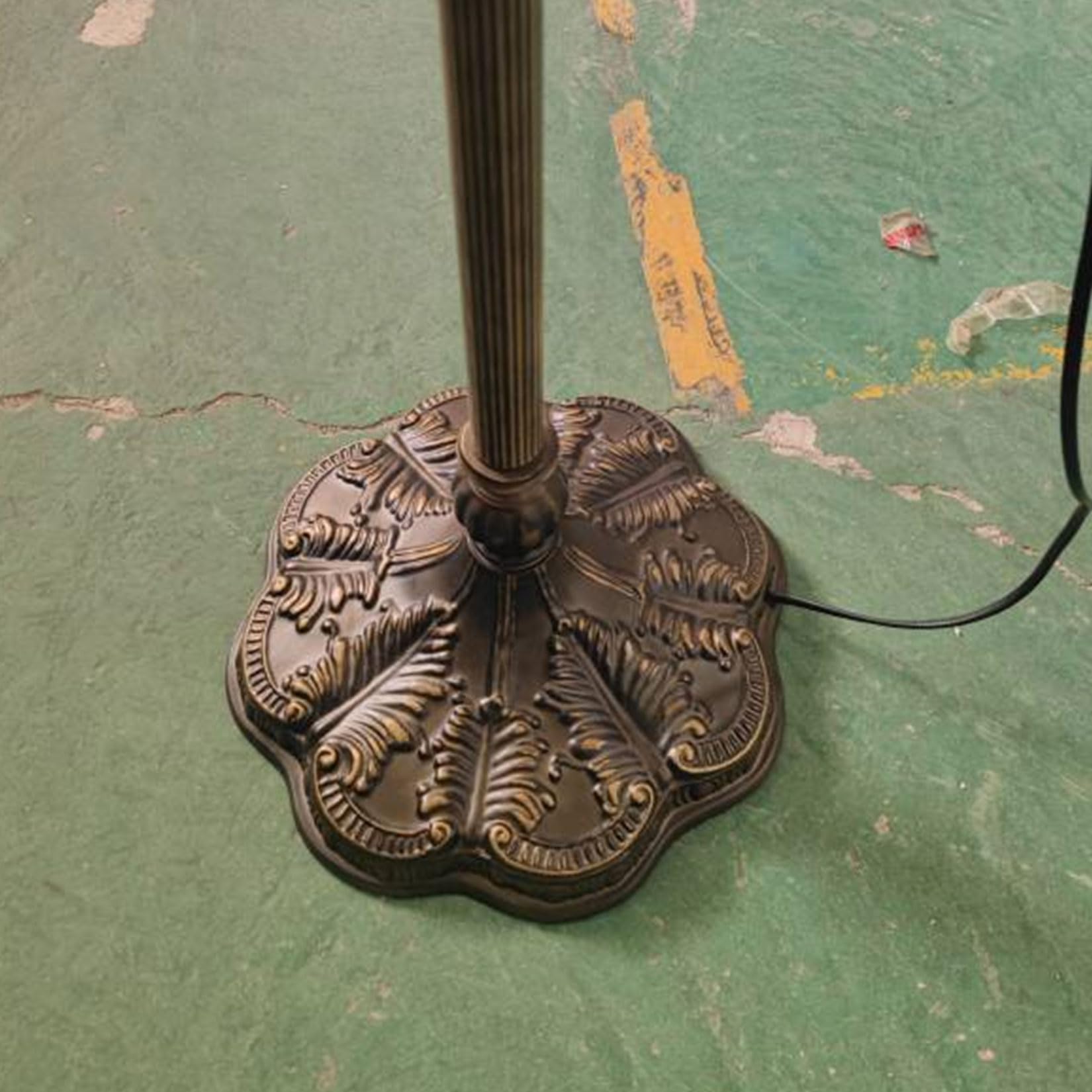 Lampa podłogowa w stylu Tiffany, witraż, łukowa, tulipan, 12x18x63 cale, regulowana, narożna, do czytania, dekoracja sypialni, salonu, niebieski, niebieski, niebieski，Blue