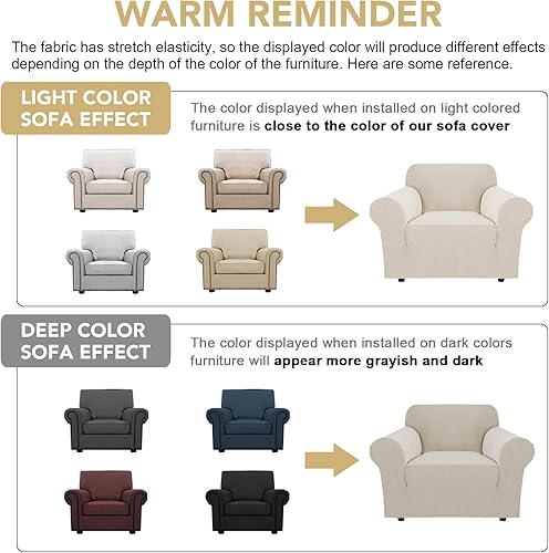 Miniatura 4 de H.VERSAILTEX Fundas para silla, funda para silla, protector de muebles de alta elasticidad, 1 pieza funda para sofá o silla de estar, tela de