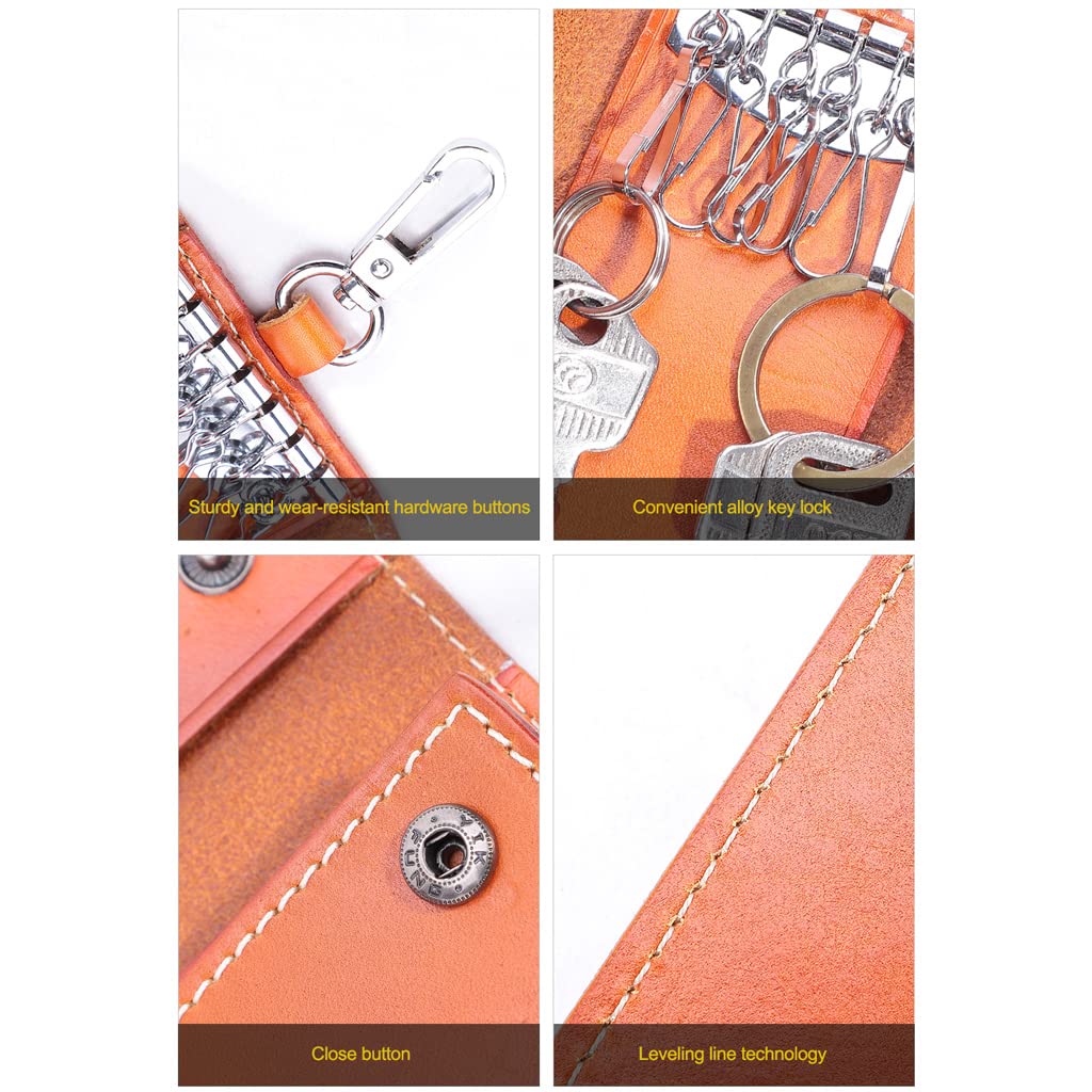ArinkO Chic Custodia Portachiavi in ​​Pelle con Cerniera, Portamonete Portachiavi, Custodia Portachiavi, Custodia compatta Porta Carte