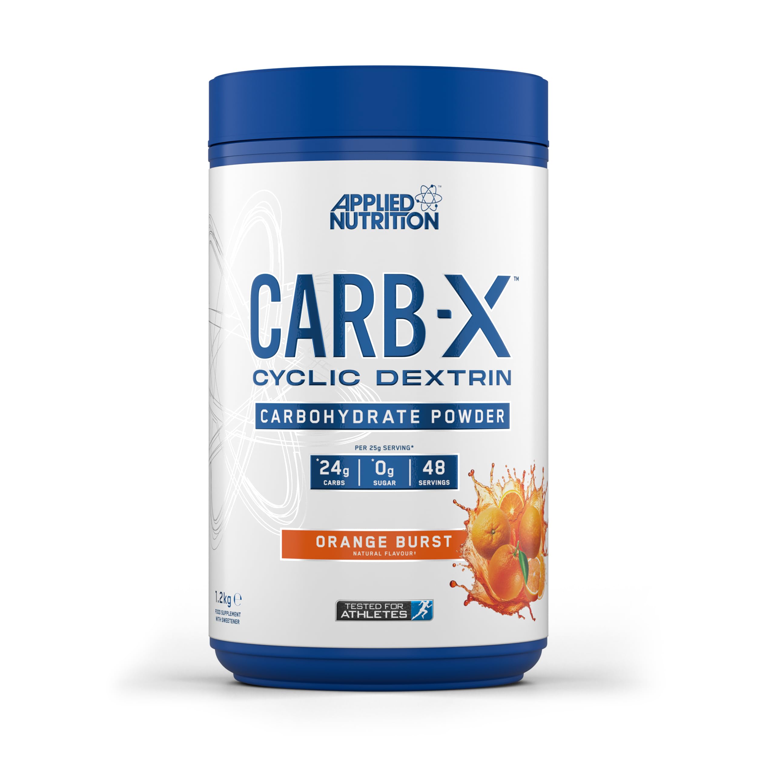 Applied Nutrition Carb X Highly Branched Cyclic Dextrin Carbohydrates, Intra & Post Workout Carbs Powder, Fuel Training & Recovery, Vegan, Gluten Free, Sugar Free, 1.2kg 48 Servings (Orange Burst)