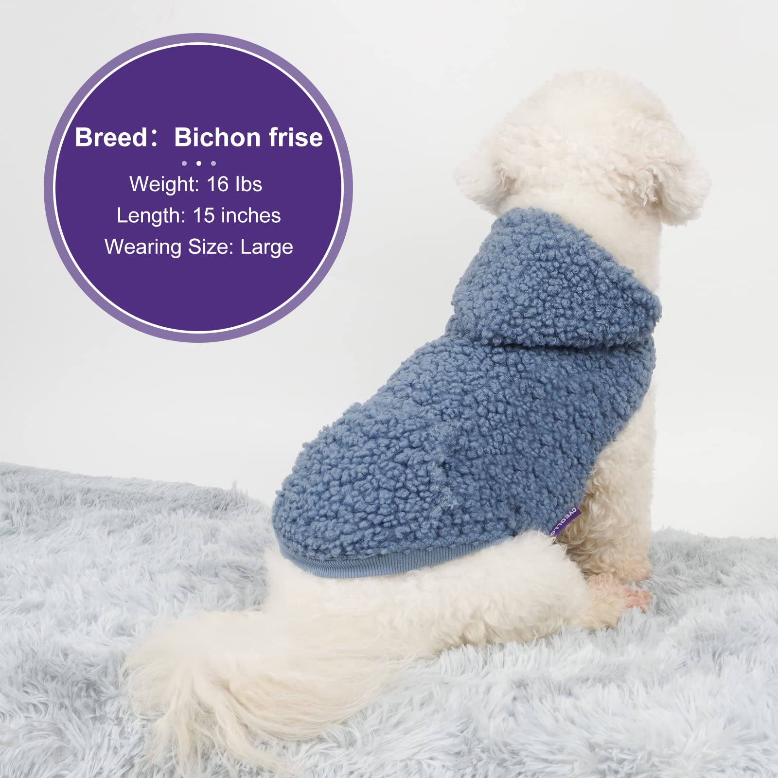 cyeollo Dog Hoodie Sweatshirt Buffalo Plaid Dog Flannel Sweater with Hat Winter Thermal Warm Dog Clo Reflective Dog Sweater Cyeollo Dog Sweater - Knit Turtleneck For