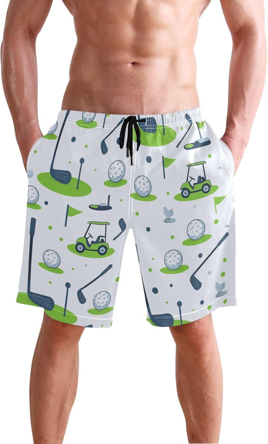 Wamika Men's Beach Shorts Swim Trunks Quick Dry Men Casual Board Shorts with Pockets M-XXL