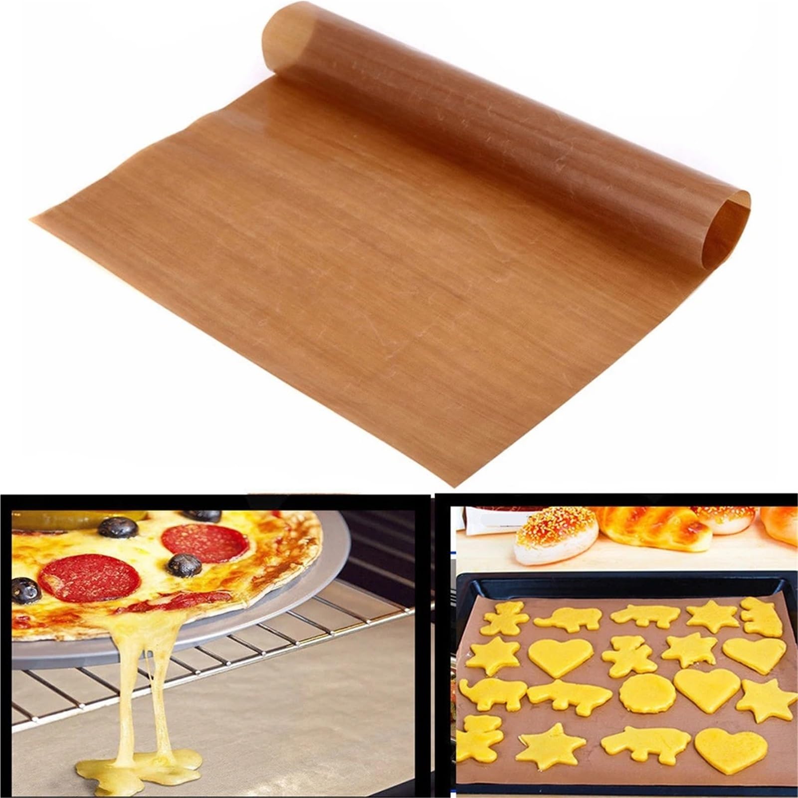 Ofenmatte 4 Stück Antihaft-Backmatte, wiederverwendbar, hochtemperaturbeständig, for Backofen, Mikrowelle, Grill, Backmatte(White 30x40cm)