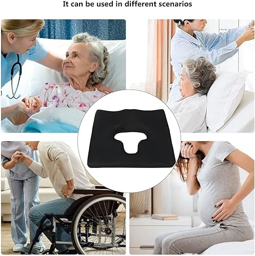 Miniatura 7 de Cojín antiescaras que respiran libremente, material de fibra, cojines para úlceras de decúbito para trasero, apertura en forma de T, diseño de