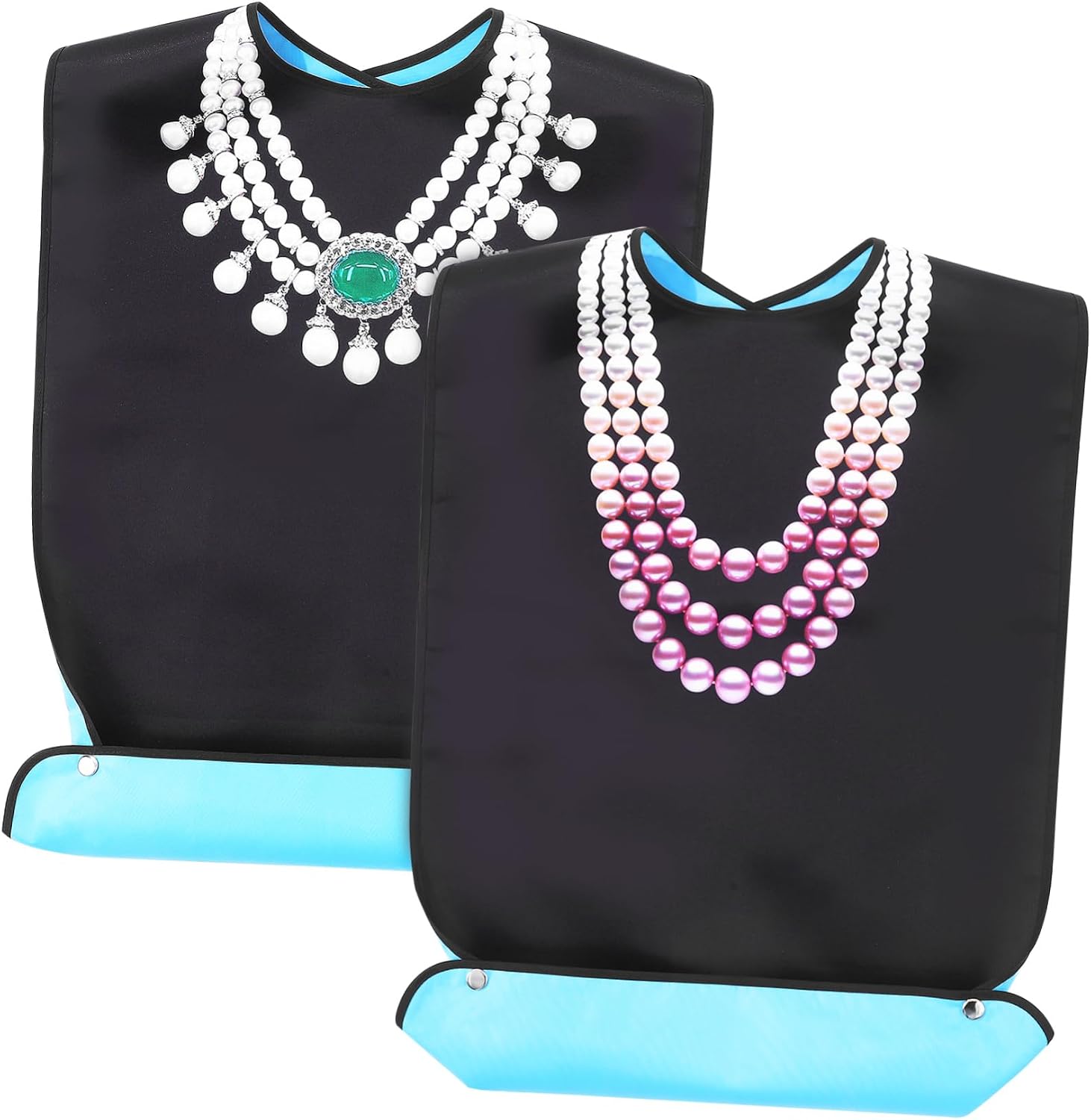 iplusmile 2pcs Washable Adult Bibs for Women Clothing Protectors for Dining Comfortable and Durable for Elderly and Disabled Full Coverage Food Bibs