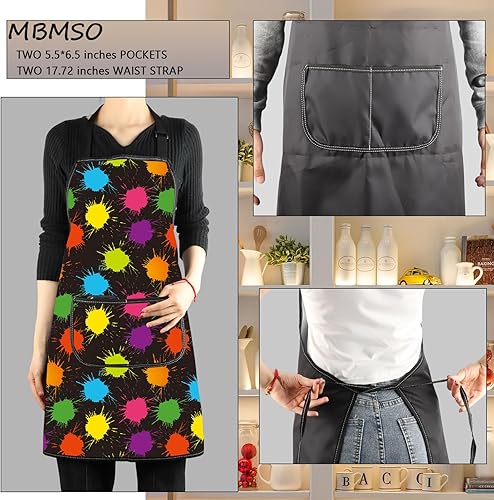Miniatura 3 de MBMSO Delantal de artista de pintura con bolsillos, regalos para pintores, amantes del arte, regalo para profesores de arte, estudiantes, pintor,