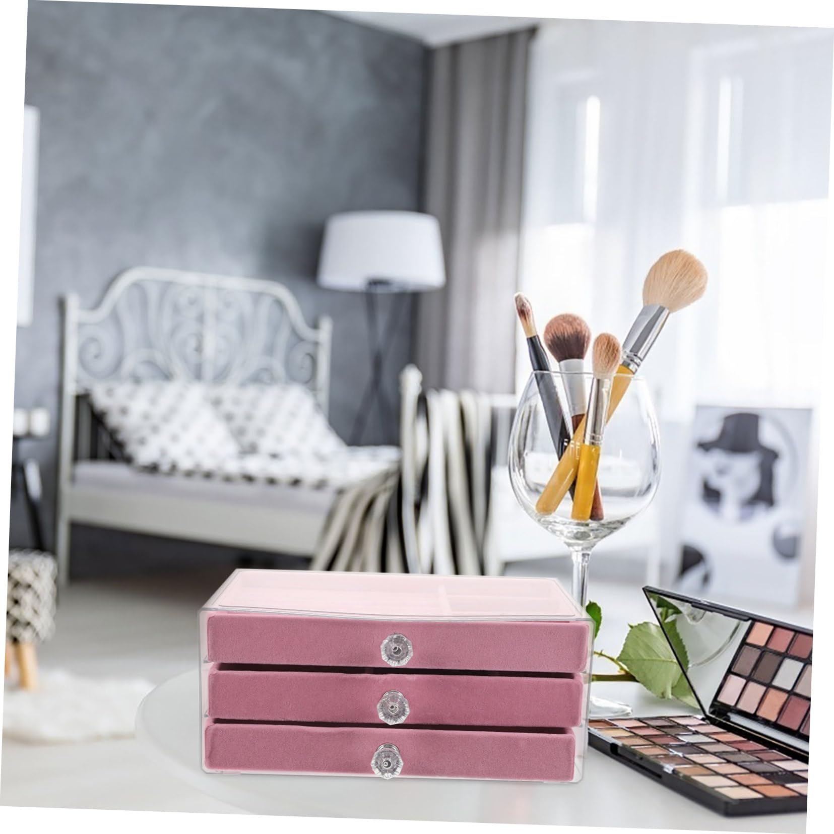 Gatuida Scatola con Trasparente Organizer Strati con per Collane e Design Pratico per Casa e Rosa