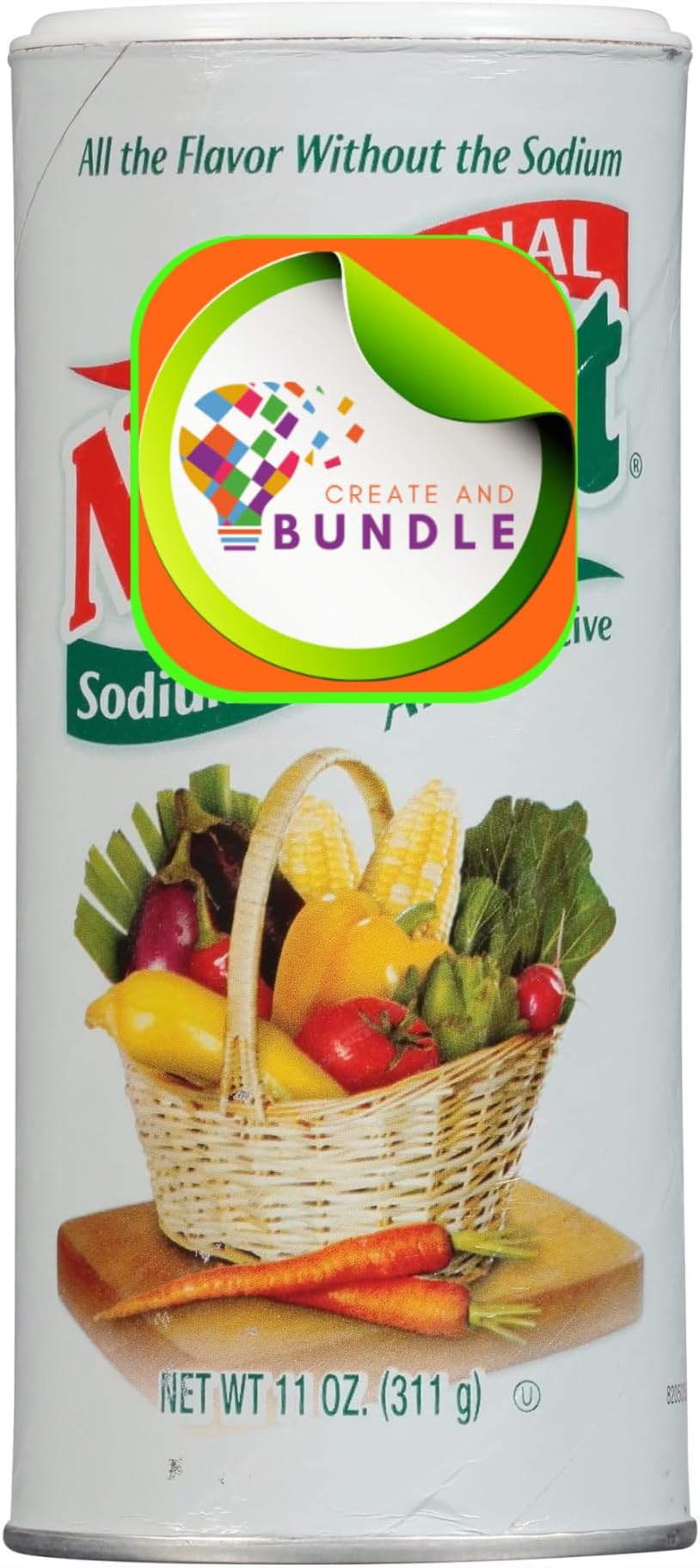 Original NoSalt 11 OZ - Premium Sodium-Free Salt Substitute, Perfect for Low Sodium Diets, Delivers Real Salt Taste, Ideal for Heart Health (Pack of 1) + Create Sticker