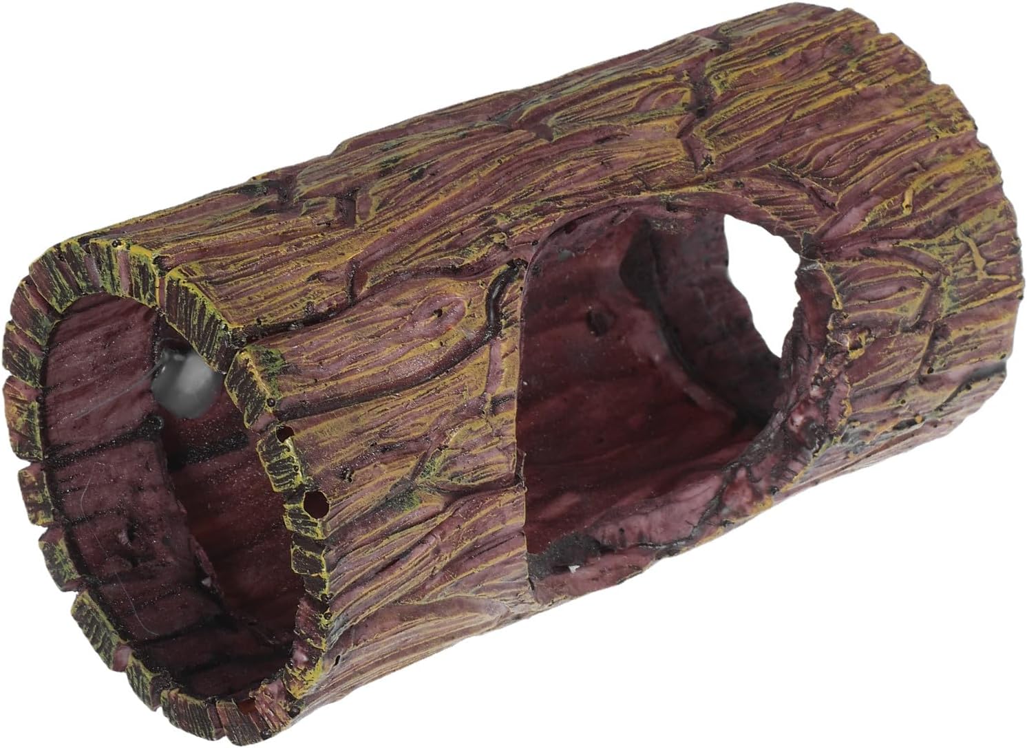 Artibetter Reptile Hide Cave with Suction Cup Resin Bark Log Hideout Amphibian and Lizard Terrarium Shelter Frog and Gecko Tank Decor for Aquarium Habitat