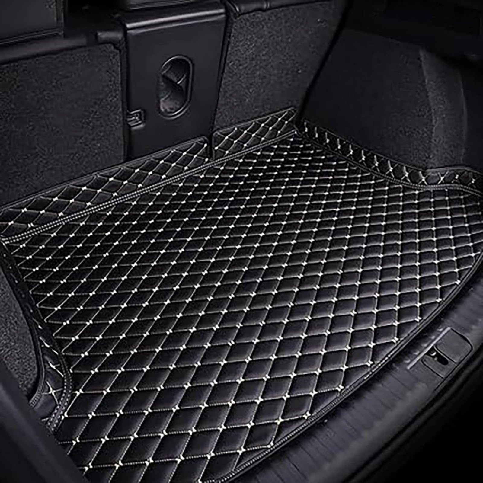 ZQRHHWINY for Suzuki SX4 Hatchback 2007-2024 Custom Fit Car Boot Liner, Waterproof Leather Boot Mat, Diamond Stitched Luxury Trunk Protector Heavy Duty Car Cargo Mat,C
