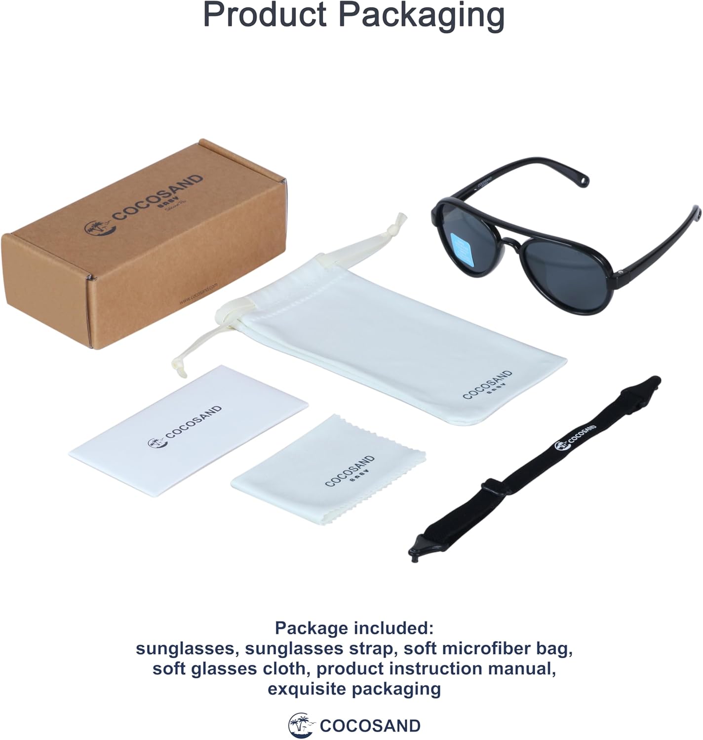 COCOSAND Baby Boys Girls Aviator Sunglasses with Strap Polarized Flexible Retro Pilot for Infants Toddler Age 0-24 Months - Image 5