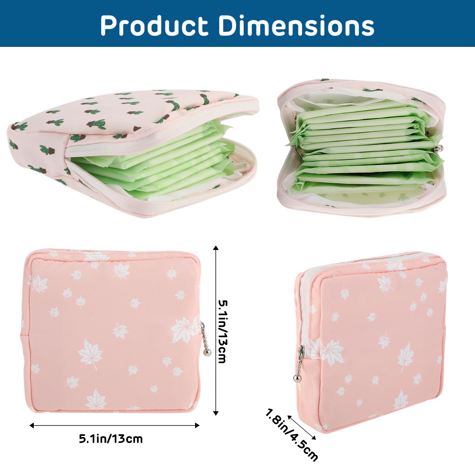 3Pcs Period Bag Sanitary Napkin Storage Bag, Portable Menstrual Cup Pouch Period Bags for Teen Girls, Tampons Holder, Pad Bag, Feminine Care for Purse with Zipper
