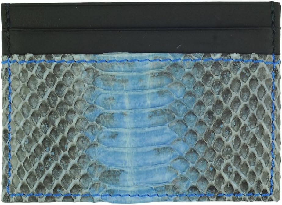 Tom Barrington Credit Card Front Pocket Wallet, Snakeskin Leather, 4 credit card slots, Blue