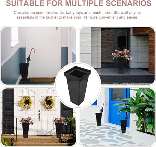 Miniatura 5 de Healifty Soporte para paragüas, soporte para paraguas, bastones para caminar, soporte para paraguas, cubo de barril, jarrón de suelo, organizador