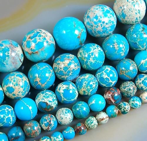 AD Cuentas al por mayor de piedras naturales lisas redondas sueltas 15" 4mm, 6mm, 8mm, 10mm, 12mm (0.157, 0.236, 0.315, 0.394, 0.472)