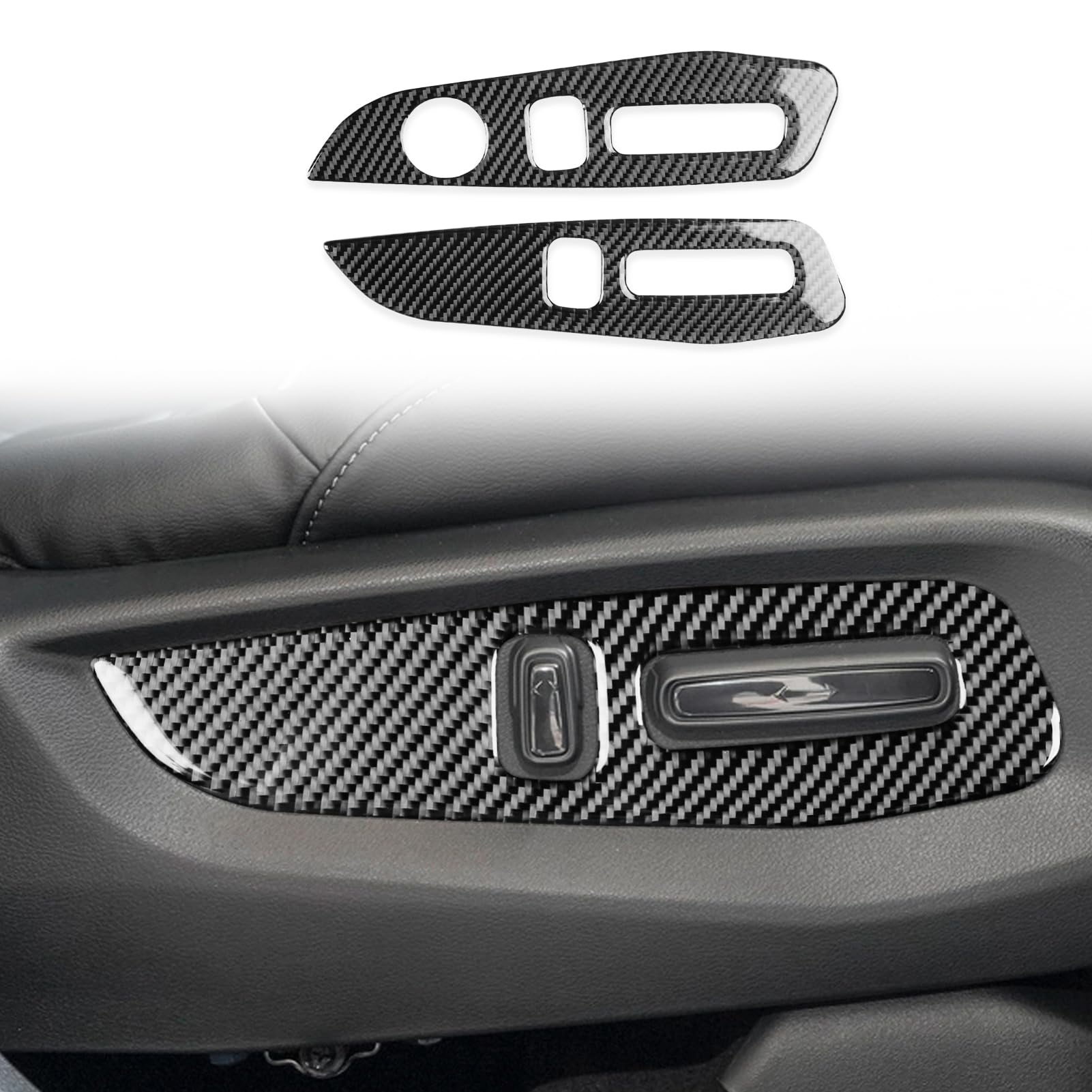 Real Premium Carbon Fiber Compatible with Honda CRV 2017 2018 2019 2020 2021 Accessories Car Seat Adjustment Panel Cover Sticker Decal Auto Interior Trim