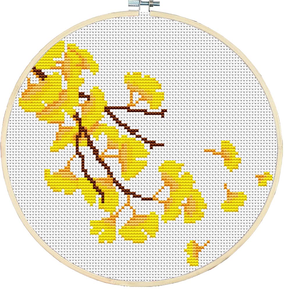 Amazon | Awesocrafts クロスステッチキット イチョウ 11CT スタンプ