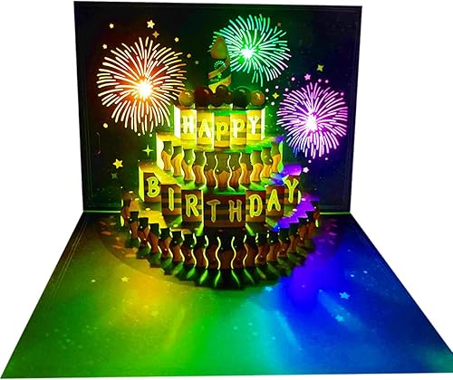 Miniatura 9 de Tarjetas de Cumpleaños 3D Desplegables Hechas a Mano con Sobres para Hermana/Mamá/Esposa/Niños/Niño/Niña/Amigo (Paquete de 3)