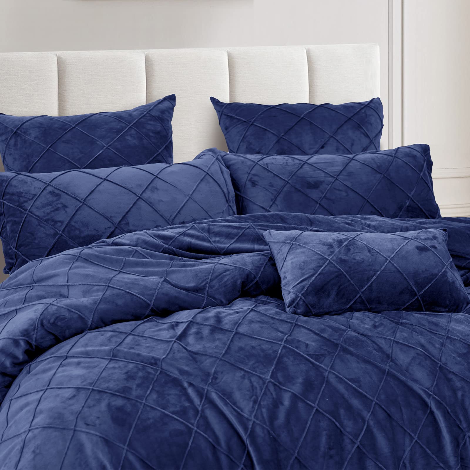 PHF Samt Bettwäsche-Set King Size – 3-teilig, Ultraweich Mit Sherpa-Fleece, Öko-Tex Zertifiziert