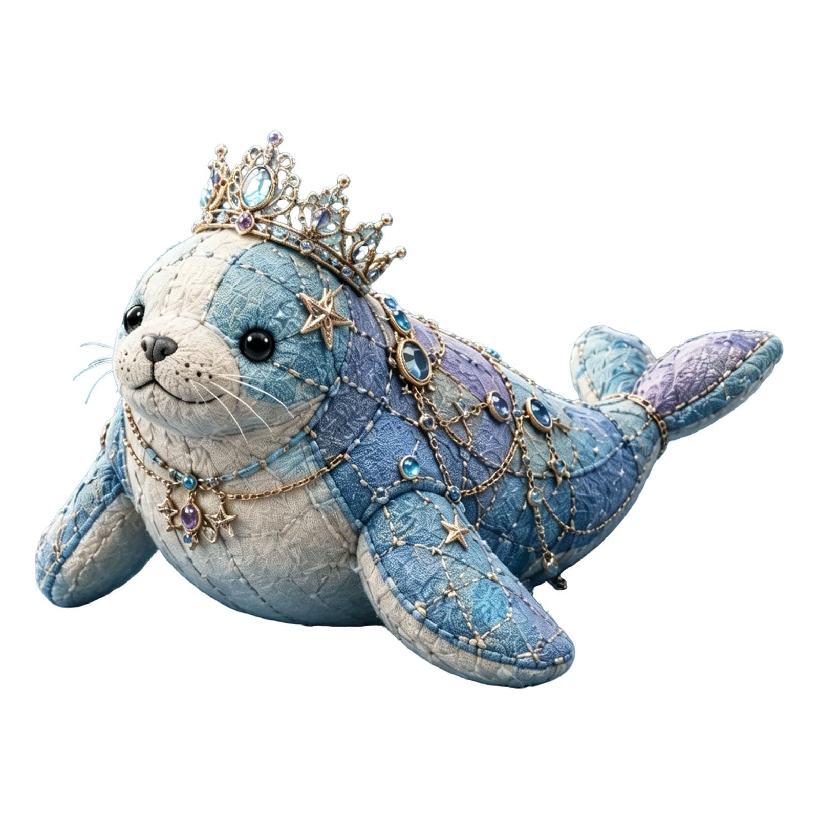 Mystic Ocean Guardians Felt Patchwork Kit, Pre-Cut Sea Creature Plushie Sewing Set, Beginner Craft for Adults & Teens, Relaxing Handmade Decor & Holiday Gift (H)