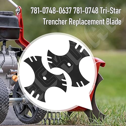 Miniatura 2 de 781-0748-0637 781-0748 Tri-Star Trencher - Cuchilla de repuesto para zanjadora, compatible con MTD 781-0748 981-0748 40-009 490-105-M017 para