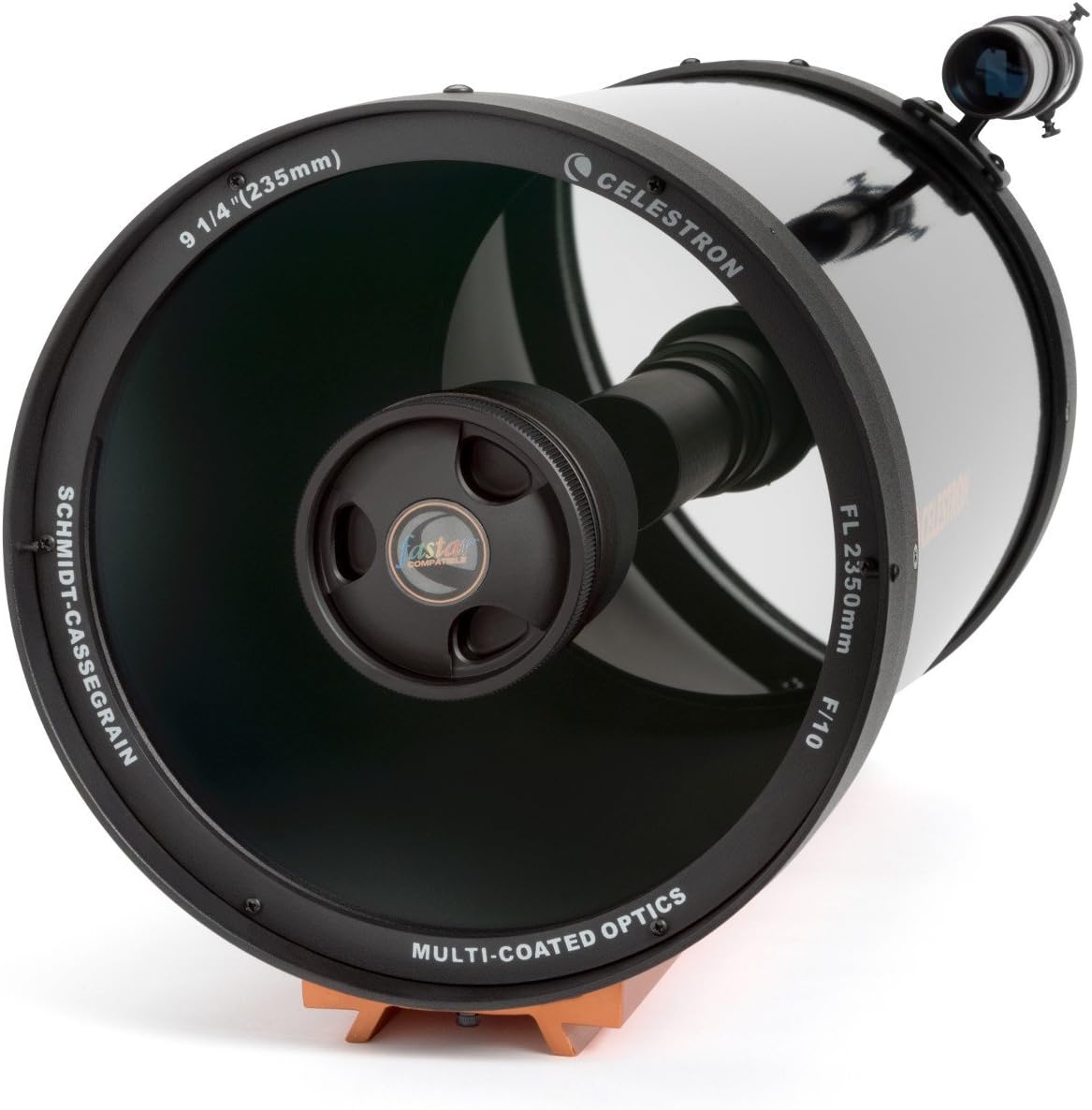 Quddiem view of Celestron 91027XLT showing the primary mirror and corrector plate