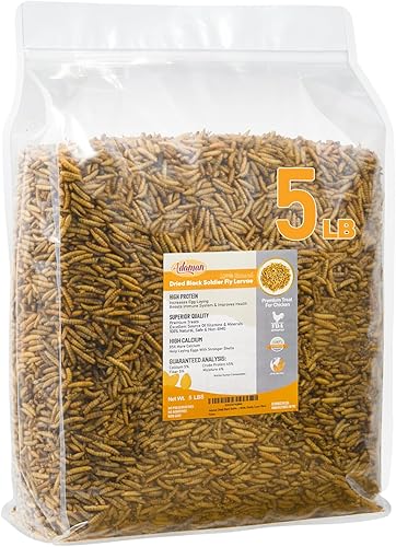 Miniatura 10 de Adaman Larvas de mosca soldada negra seca de 10 libras, 100 % natural sin OMG, larvas BSF, más calcio que los gusanos de harina secos, golosinas de