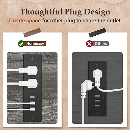 Miniatura 5 de Homieasy Mesa auxiliar con estación de carga mesa auxiliar cuadrada de 20 pulgadas con puertos USB y tomas de corriente mesita de noche gris con
