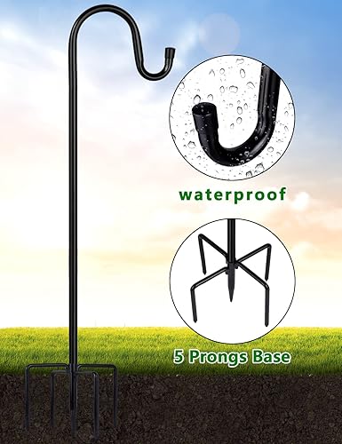 Miniatura 7 de Ottsuls Ganchos de pastor ajustables para comedero de pájaros, farol, gancho para plantas, estacas de jardín, soporte para plantas para cesta de