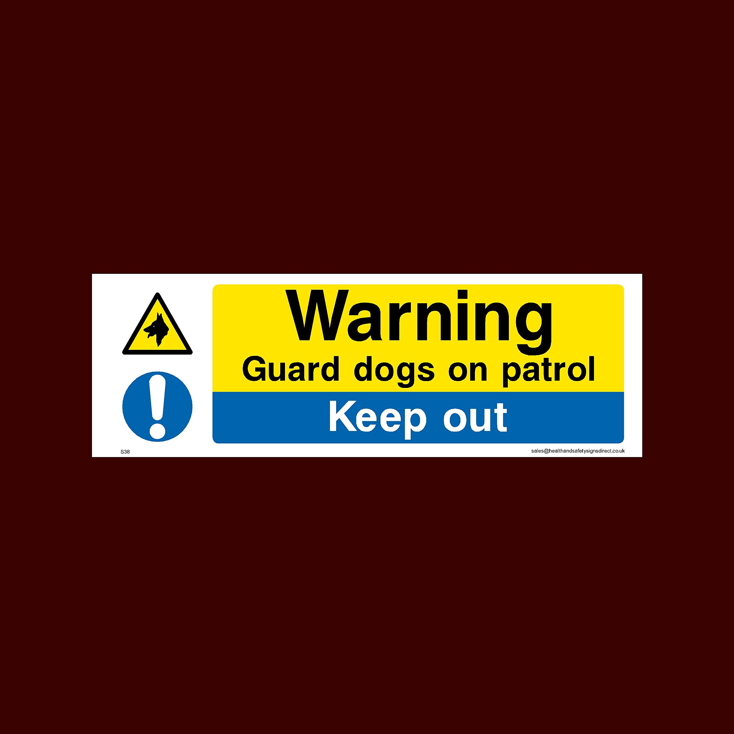 Ussp&S Warning Guard Dogs Of Patrol Sticker/Self Adhesive Sign (S38) - Cctv, Security, Warning, Alarmed, Surveillance, Camera, Dogs, Premises