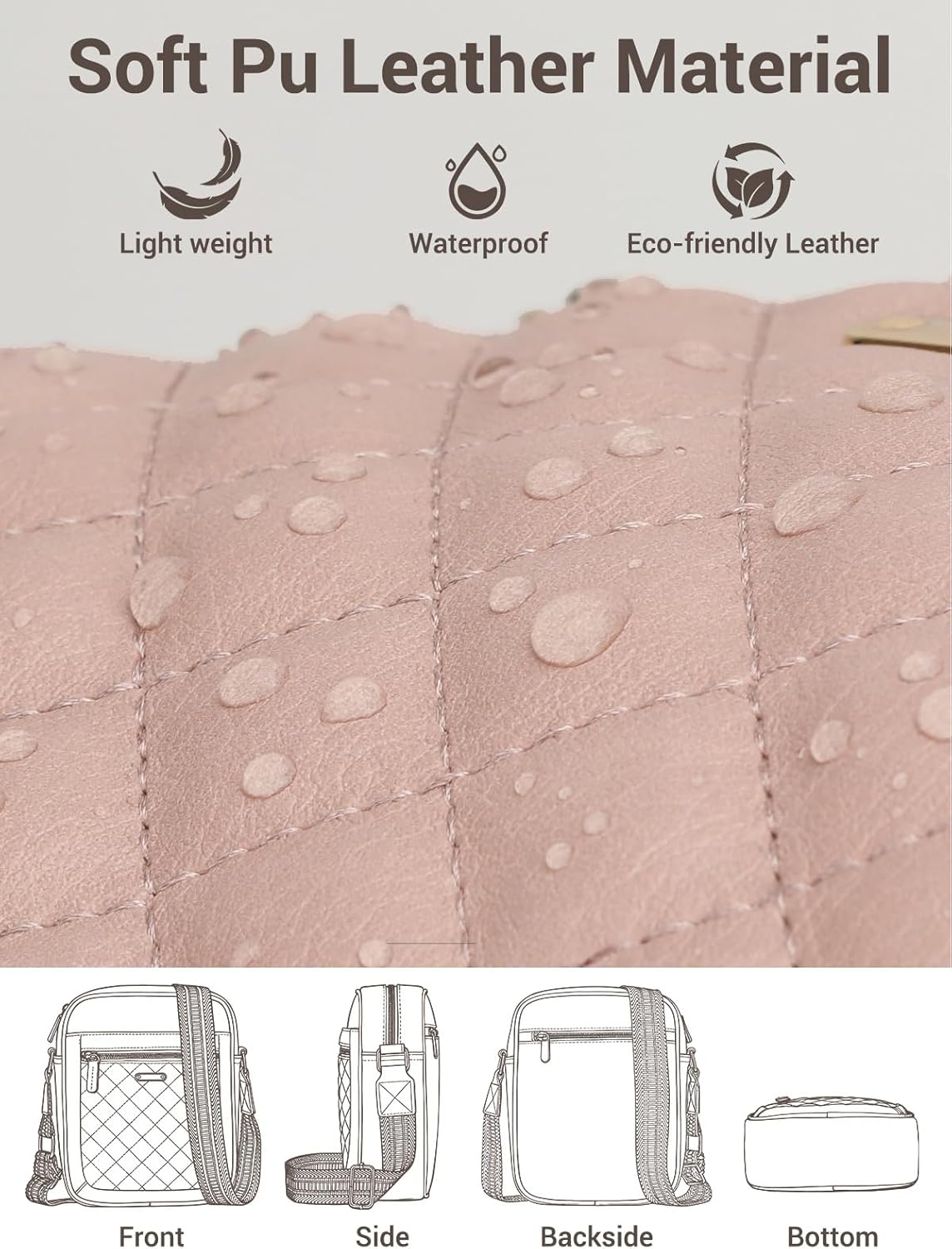 Capolo Crossbody Bags for Women Small Purses Handbag Shoulder Bags with Adjustable Strap for Travel Workout - Image 6