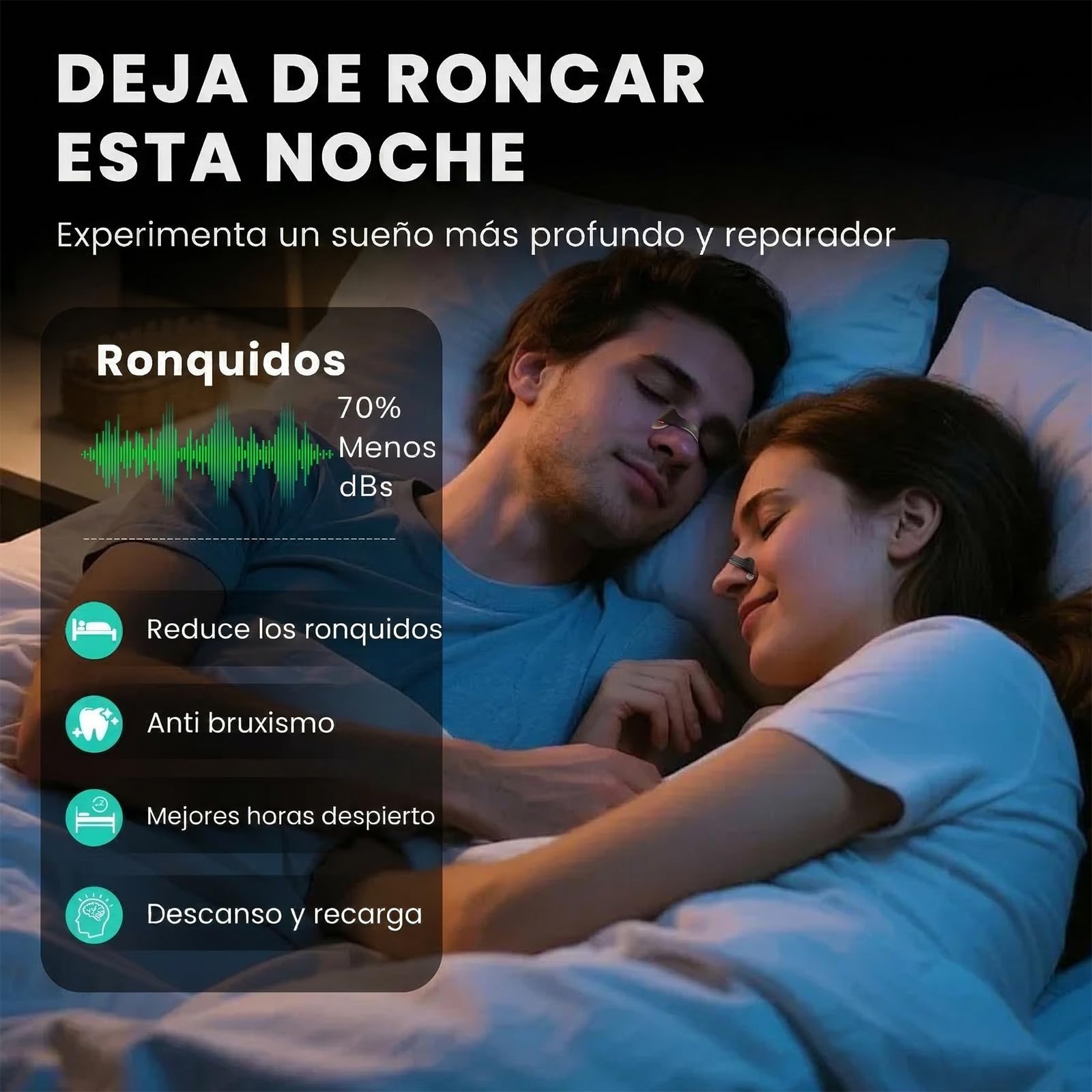 Nozibye Tiras Nasales Magnéticas (Pack de 30 Días, Negro) - Tiras para Respirar Pack de Ahorro