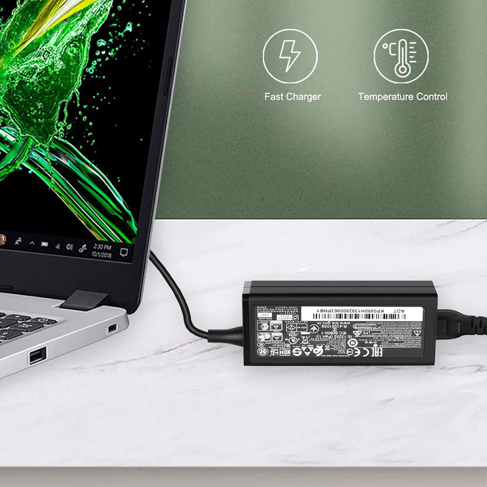 KFD 45W Netzteil Für Acer Laptops – 19V, 2,37A, Mit EU-Stecker | Kompatibel Mit Spin, Swift, Chromebook Modellen