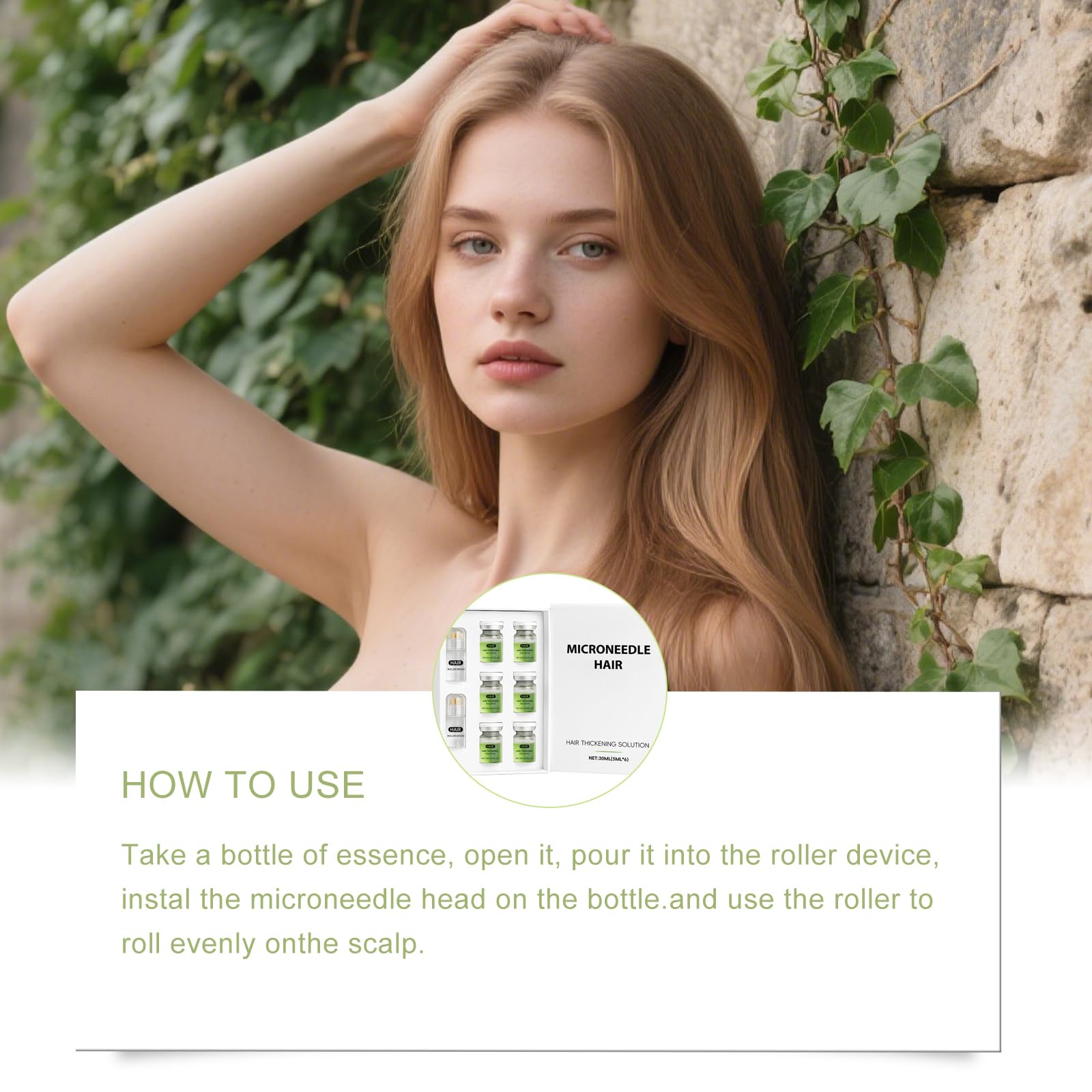 Microneedling, sistema di ricrescita dei capelli, Alpha Infuse Hair Growth Serum per rafforzare le radici dei capelli, favorisce la crescita dei capelli per la perdita di capelli, rinforza i capelli
