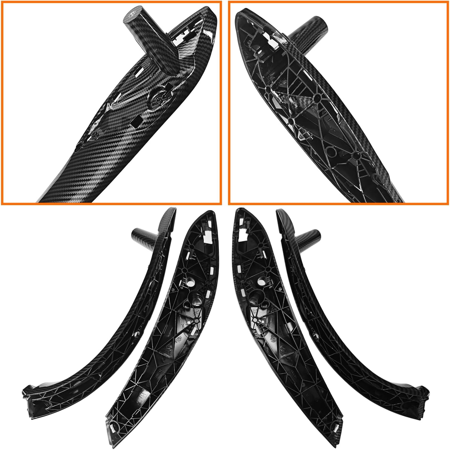 Car Door Handles Covers Fit for BMW 3 Series F30 F31 2013-2018 Auto Interior Door Pull Handle Replace Cover 320i 328i 330i 335i 340i (Interior Carbon Fiber Color)