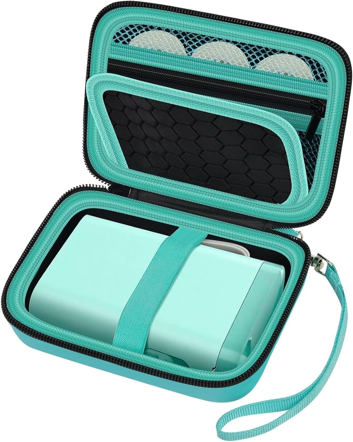 Comecase Case Compatible with Nelko P21/ for Phomemo D30 D35 Label Maker Machine, for JADENS D11/ for SUPVAN Mini Labeler Sticker, Labler Maker Storage for Tape&Accessories(Box Only)- Dark Green