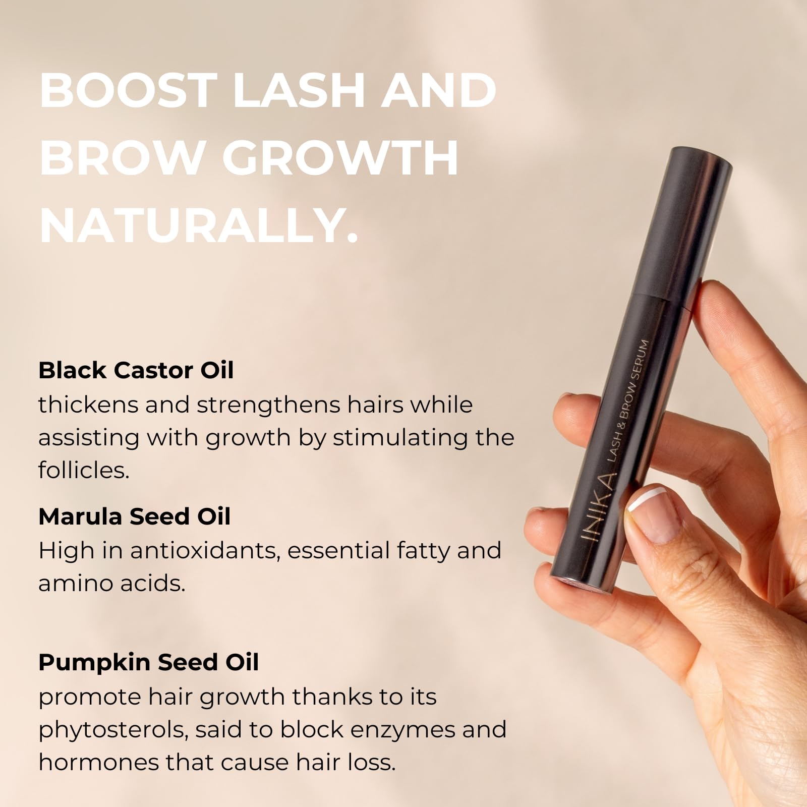 INIKA Organic Lash and Brow Serum Thicker Fuller Longer Brows
