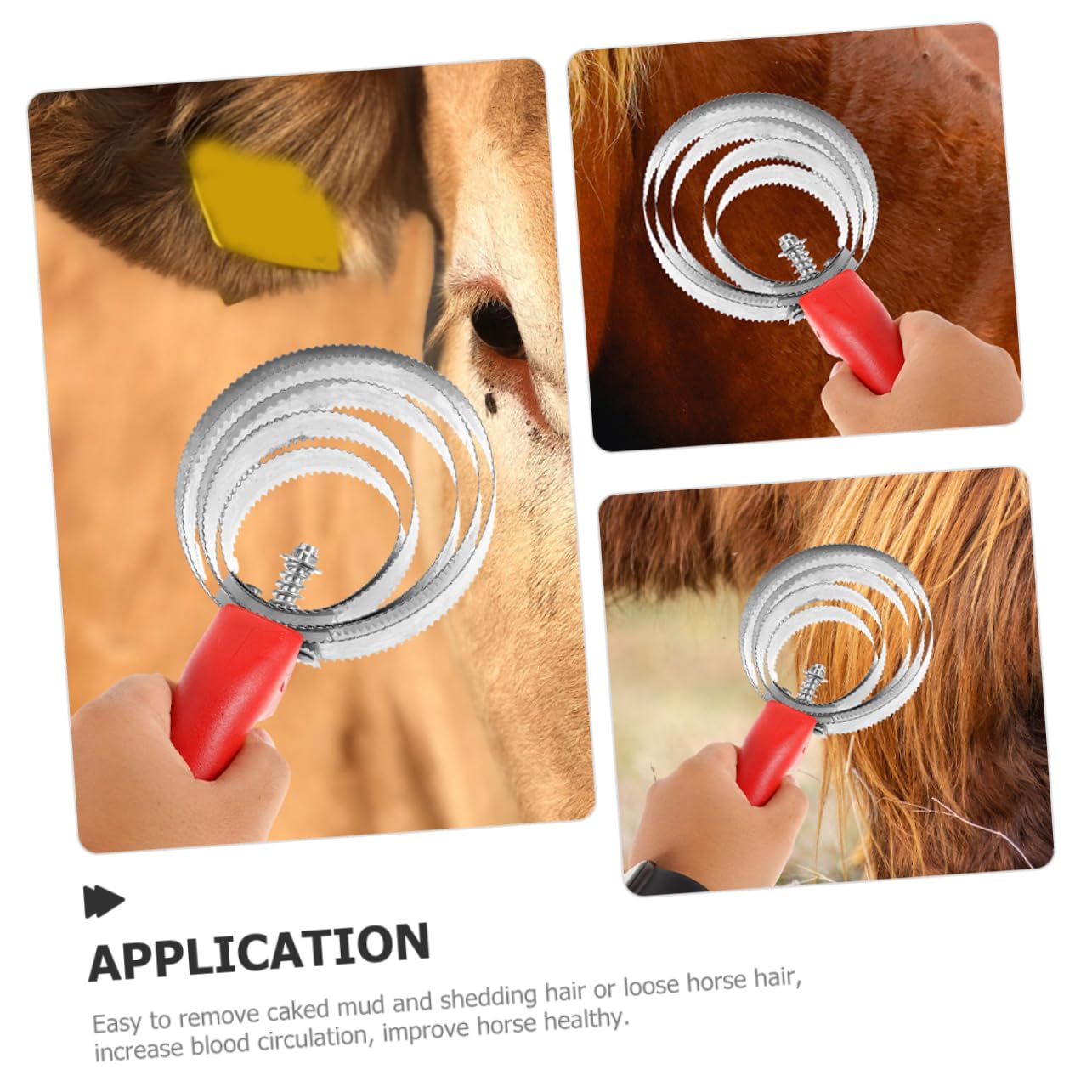 Levemolo 2pcs Horse Brush Livestock Brush Scraper Cattle Brush Horse Grooming Tools Brush for Horse Livestock Comb Horse Hair Removing Brush Horse Cow Hair Brush Horse Hair Comb Red Plastic