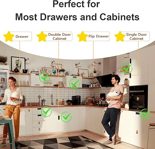 Miniatura 3 de Cerradura inteligente para gabinete con huella dactilar y contraseña eLinkSmart RFID NFC Cerradura de seguridad infantil con aplicación perfecta