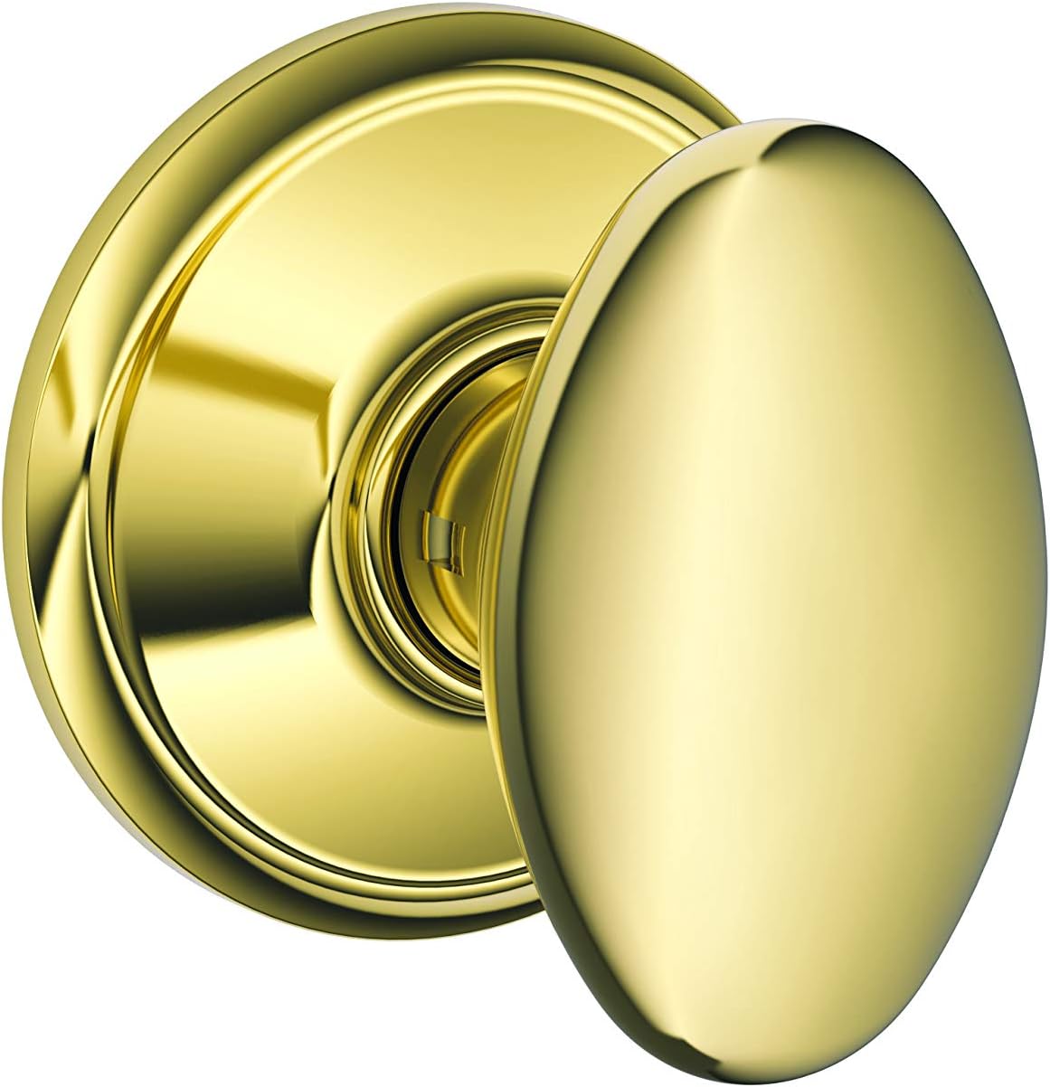 Schlage F10 SIE 505 16-080 10-027 Siena Hall and Closet Knob, Bright Brass