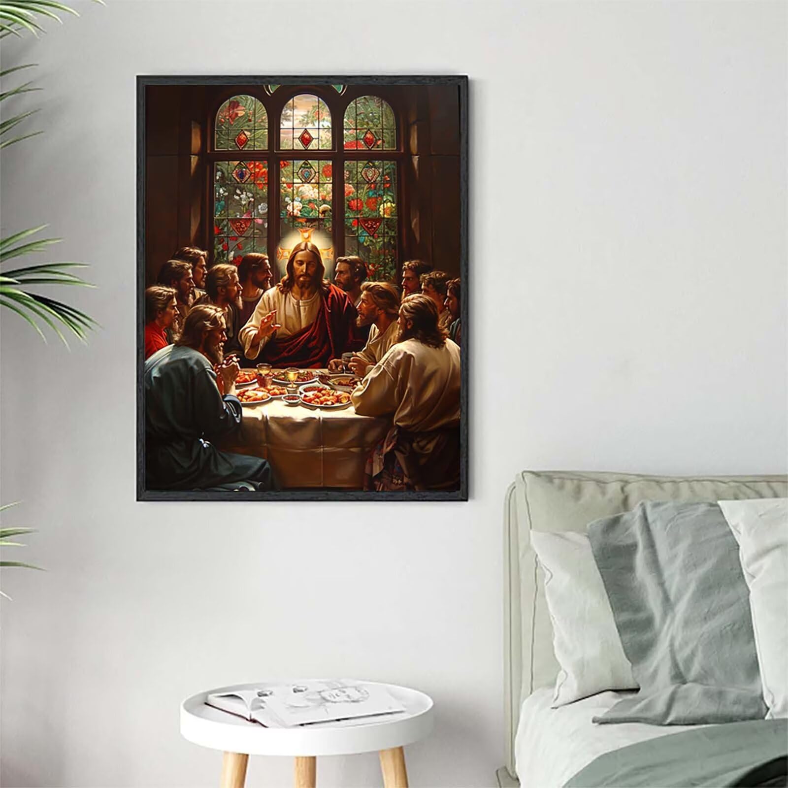 The Last Supper Zestawy artystyczne dla dorosłych, 5D Food Diamond Painting, zestawy do haftu krzyżykowego dla dorosłych, zestawy artystyczne z kryształami górskimi, hobby dla kobiet, prezenty do