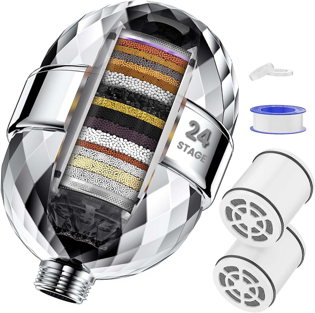 Filtre de douche 24 étapes avec vitamine C pour l'eau dure pour — free download