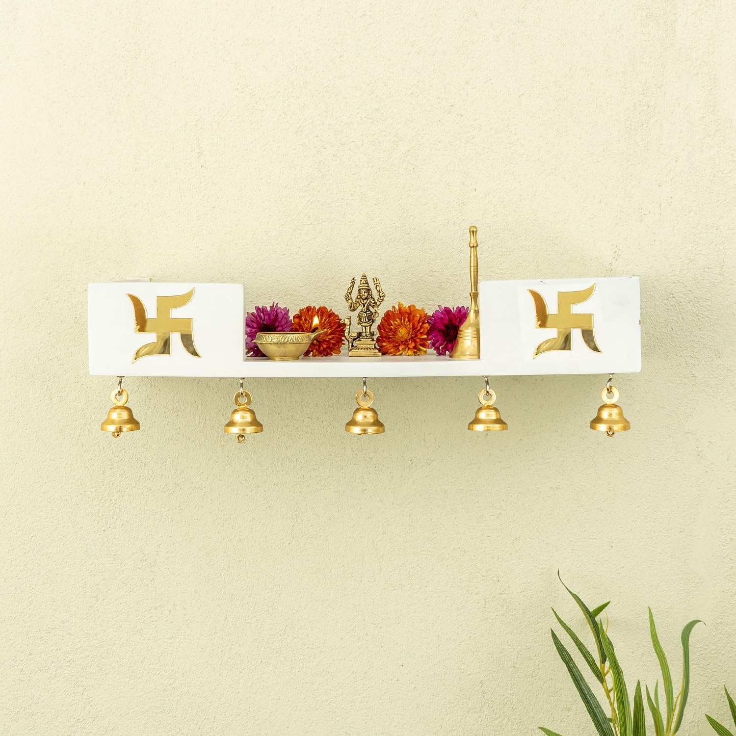 Ekhasa Wooden Pooja Mandir for Home Wall Mounted | Wooden God Temple for Home | Pooja Stand for Office | Puja Mandir | Puja Shelf for House | Temple for Office-image-29