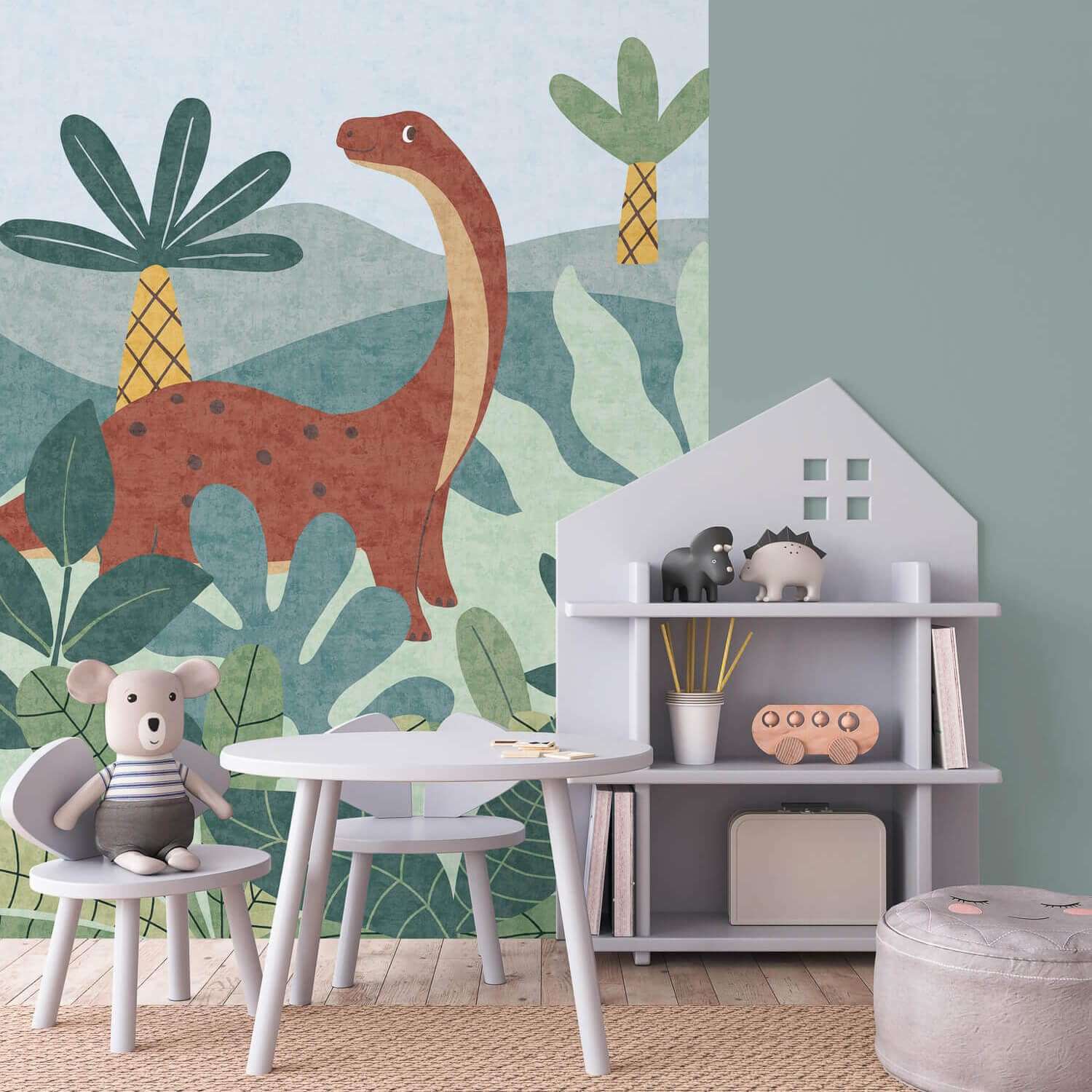 Papel pintado infantil fácil de instalar Profhome fotomural TNT lavable para paredes de juegos