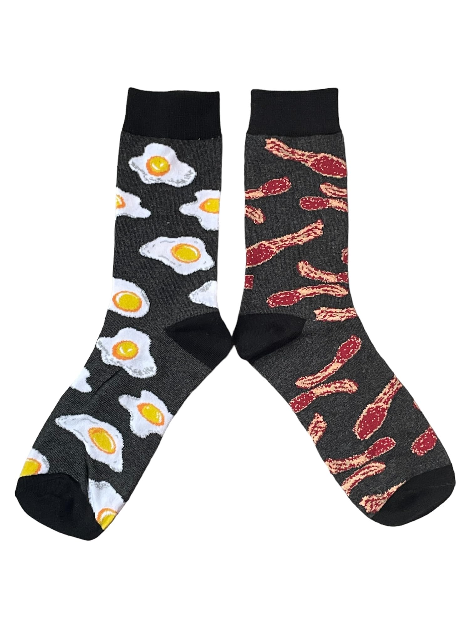 Sock Shack Men's Black Odd Bacon And Eggs Protein One Pair Multicoloured Socks 6-10 Uk / 39-44 Eur / 7-11 Us