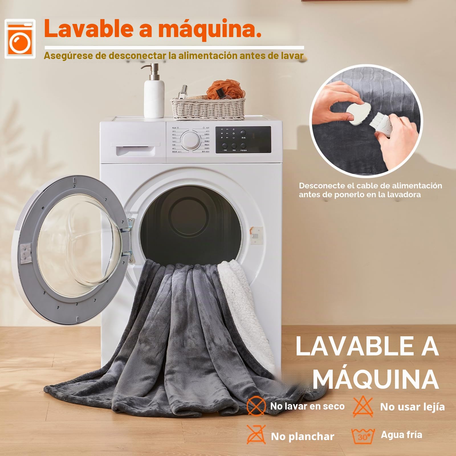 Manta eléctrica con apagado automático, 130 x 180 cm, 10 niveles de calor y temporizador de 8 horas, protección contra sobrecalentamiento, lavable a máquina, manta térmica de franela