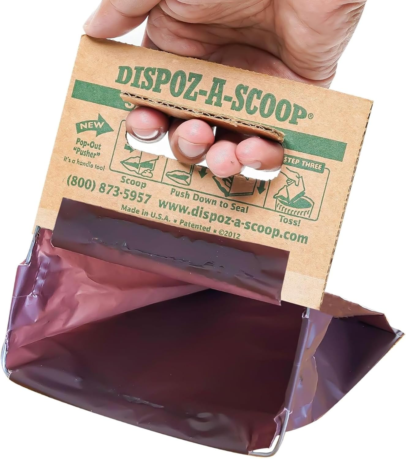 Dispoz-A-Scoop® 96 Pack"Scoop-Seal-Dispose” Dog Pooper Scooper with Bag Attachment, No-Touch Pooper Scoopers Solution, Portable Pooper Scooper for Dogs Large and Small, Dog Poop Scooper for Yard Walk