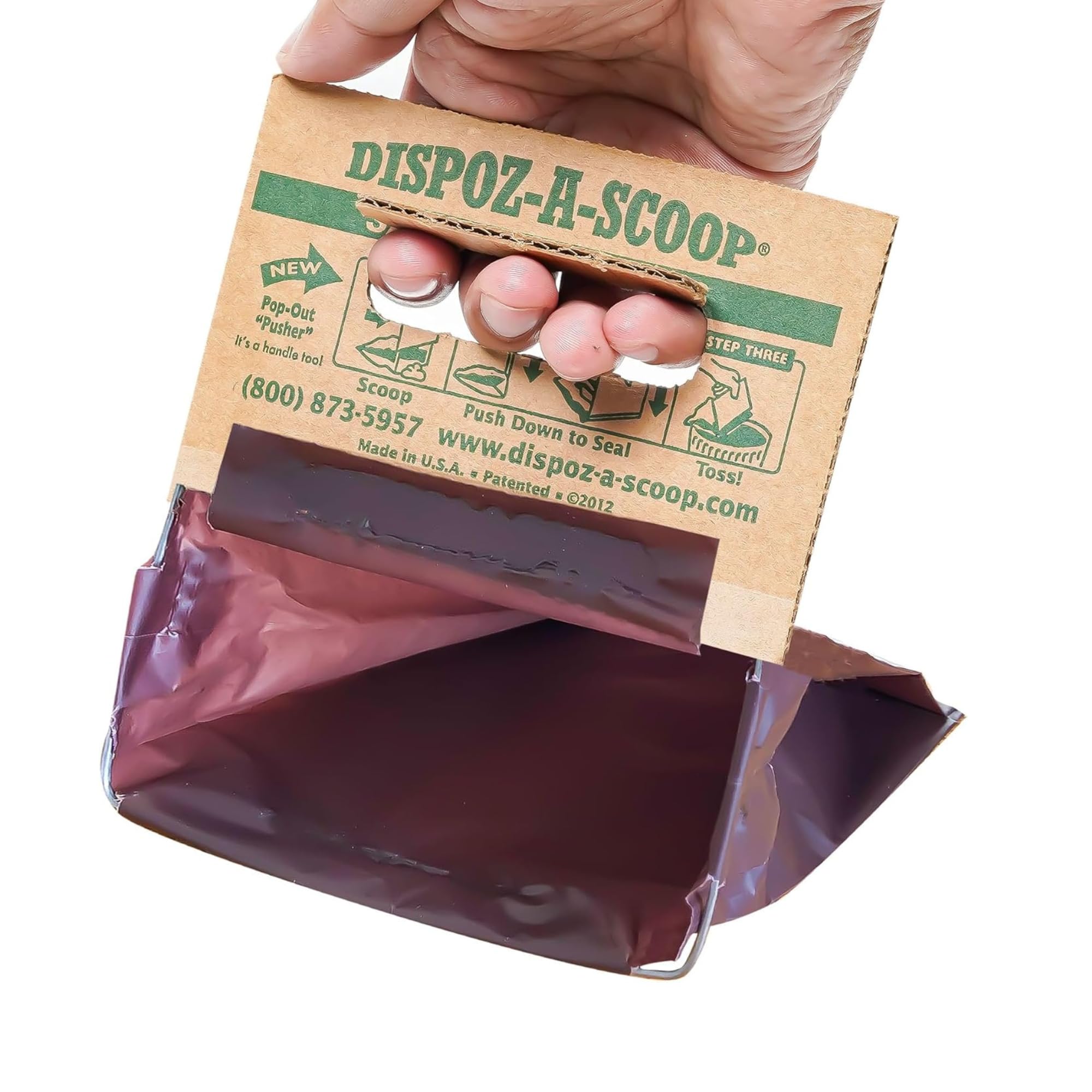 Dispoz-A-Scoop Scoop-Seal- 8 Bags Dispose Dog Pooper Scooper with Bag Attachment No-Touch Pooper Scoopers Solution Portable Pooper Scooper for Dog Poop Scooper for Yard Walk